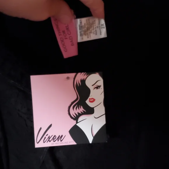 Vixen By Micheline Pitt - Decadence Wiggl Dress In Black Lace, Size 2x NWT - Picture 5 of 5